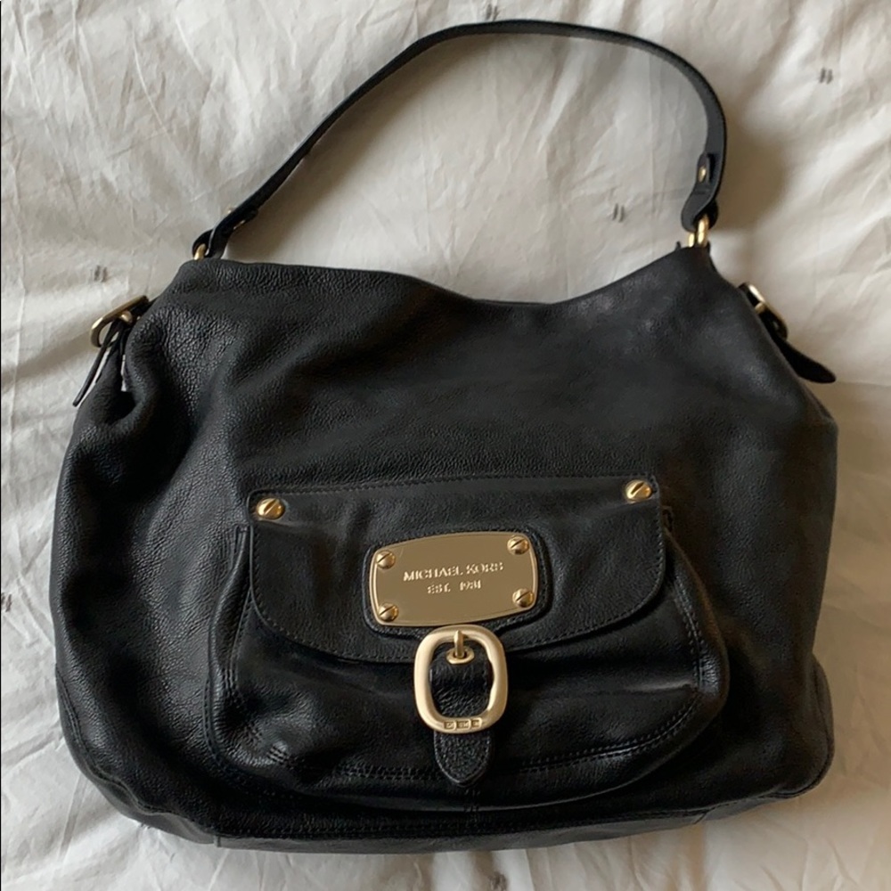 Michael Kors Black Leather Shoulder Bag